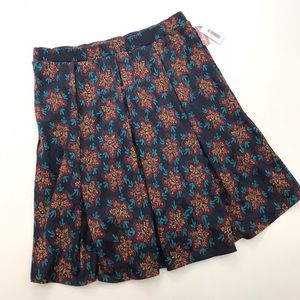 LuLaRoe Madison Pleated Skirt Navy Floral Sz 2XL